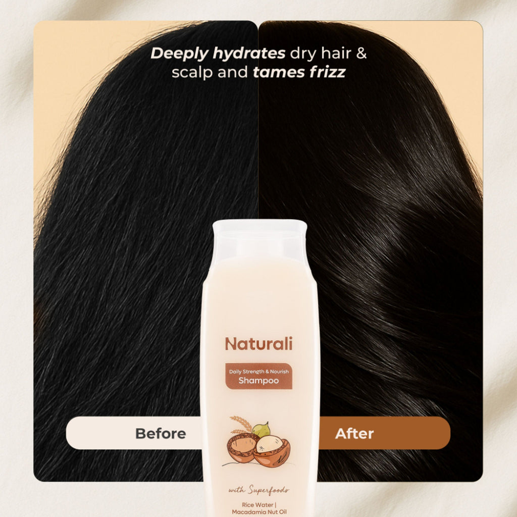 Naturali Daily Strength & Nourish Shampoo with Rice Water & Macadamia Nut Oil