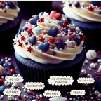 patriotic sprinkles for decoration 06 120 gm