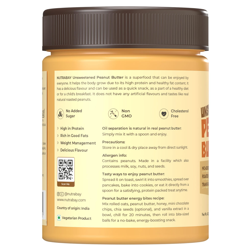 Nutrabay Unsweetened Peanut Butter (Creamy)