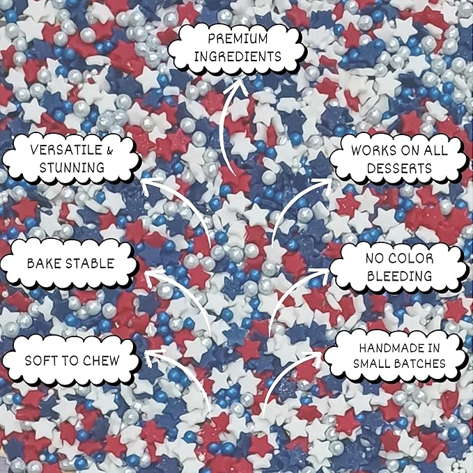 patriotic sprinkles for decoration 06 120 gm