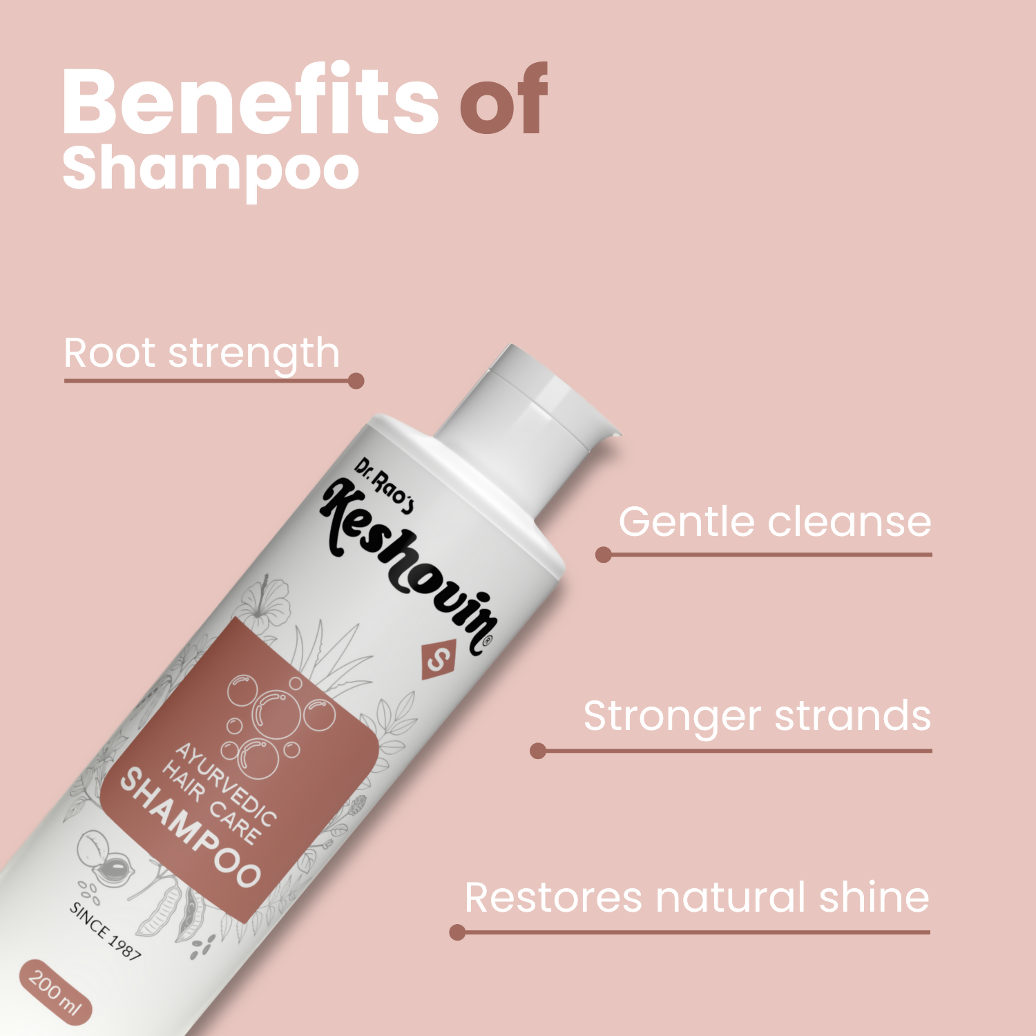 Dr. Rao's Keshovin Herbal Ayurvedic Hair Shampoo For Healthy Scalp And Hair Growth