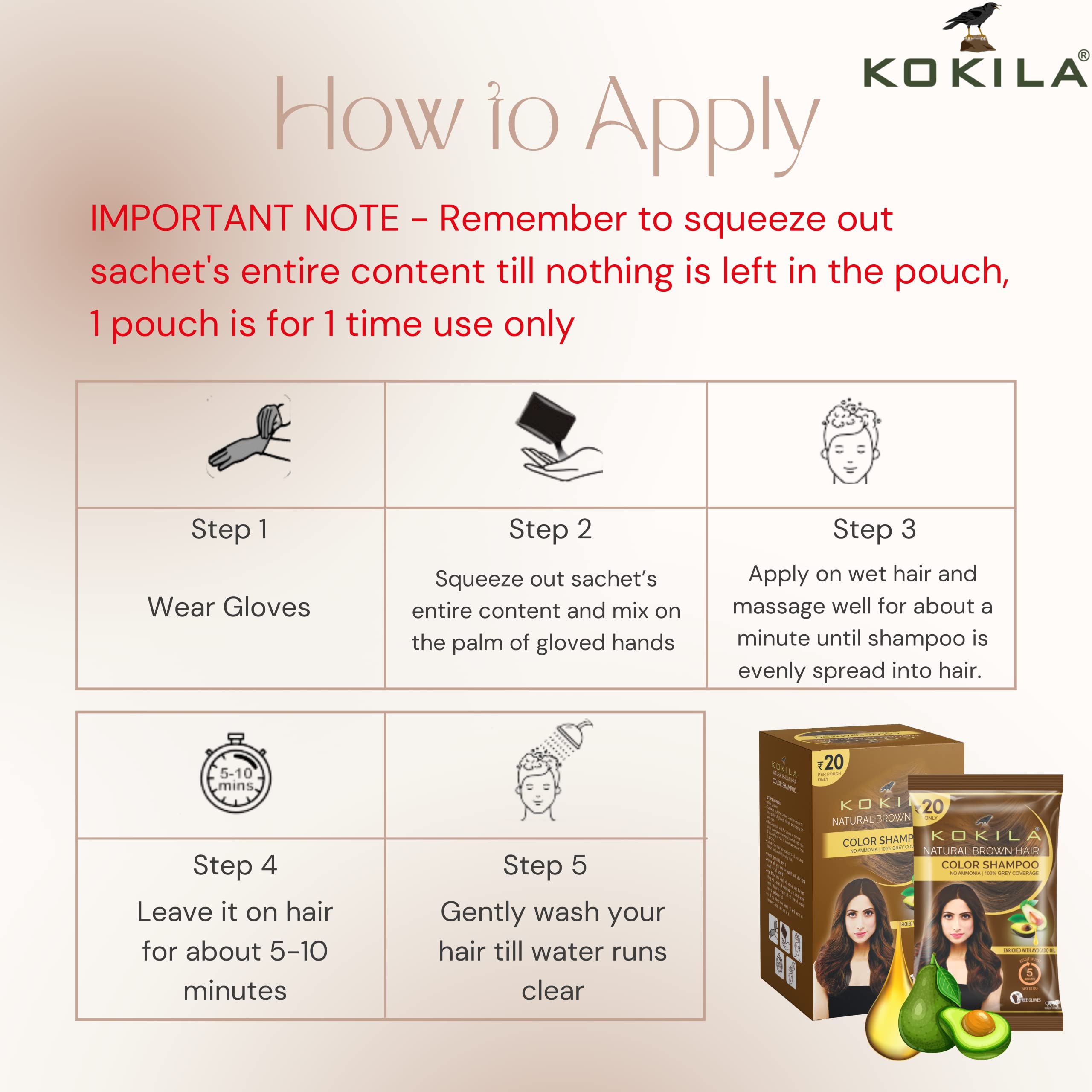 Kokila Color Shampoo/Hair Color For Men & Women
