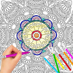 Art Therapy Mandala Adult Colouring Book 1: Mandala Colouring Book, Adult Coloring Book Kit with 12 Sketch Pens, Fun for Adults, Relaxing Coloring workbook