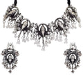Silver-Plated Alloy Oxidised Ganesh Ji Shape Necklace - The Pari