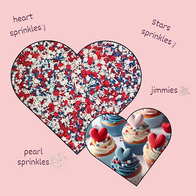 patriotic sprinkles for decoration 05 120 gm