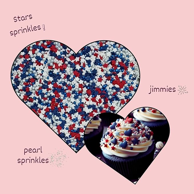patriotic sprinkles for decoration 06 120 gm