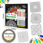 Art Therapy Mandala Adult Colouring Book 1: Mandala Colouring Book, Adult Coloring Book Kit with 12 Sketch Pens, Fun for Adults, Relaxing Coloring workbook