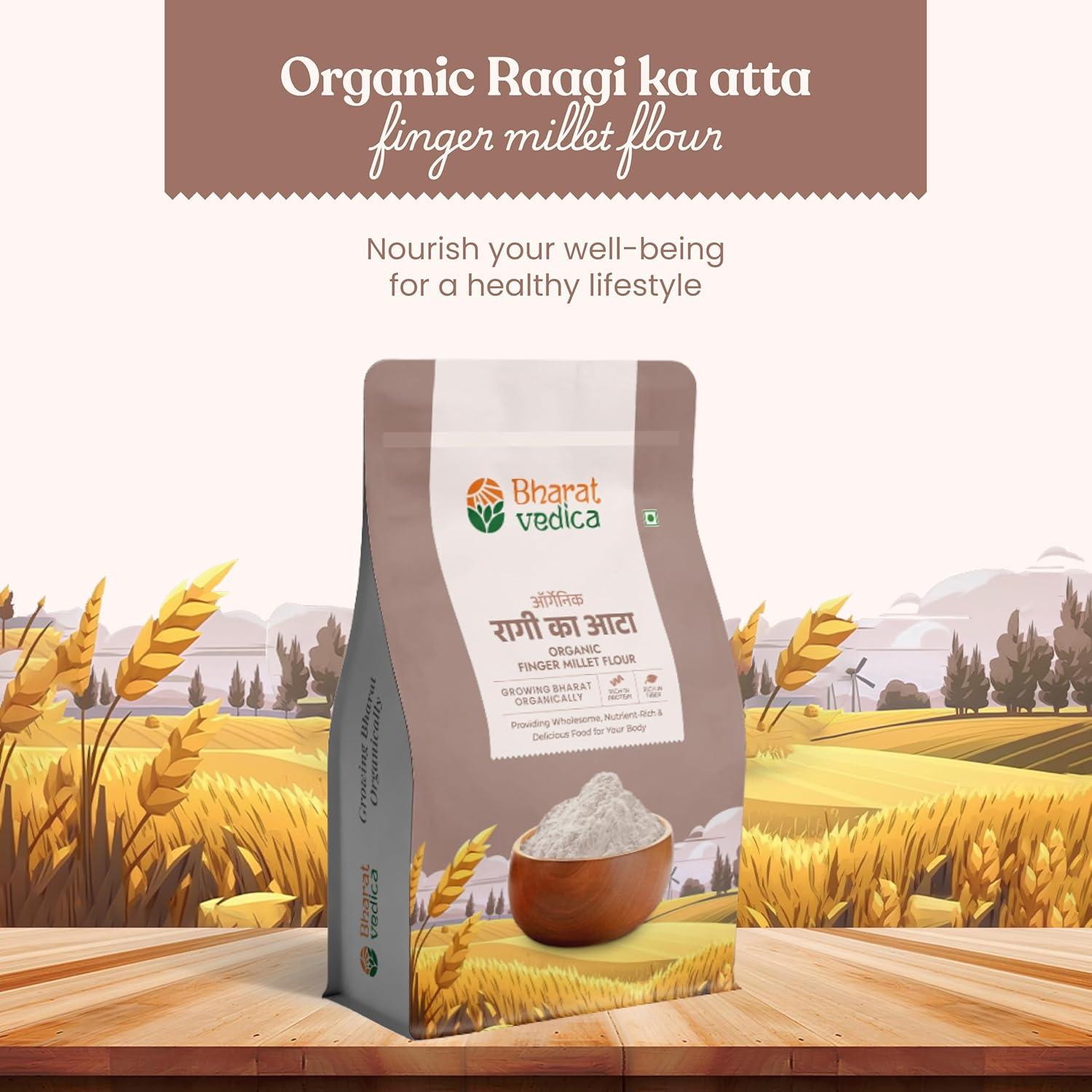 Bharat Vedica Organic Finger Millet Flour - Organic Ragi ka atta - Distacart