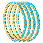 Gold-Plated Alloy Designer Sky Blue Combo Of Ad Bangles - The Pari - Distacart