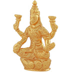 Estele Gold-Polished goddess of wealth Laxmi Devi on lotus Idol for Home/Car decor