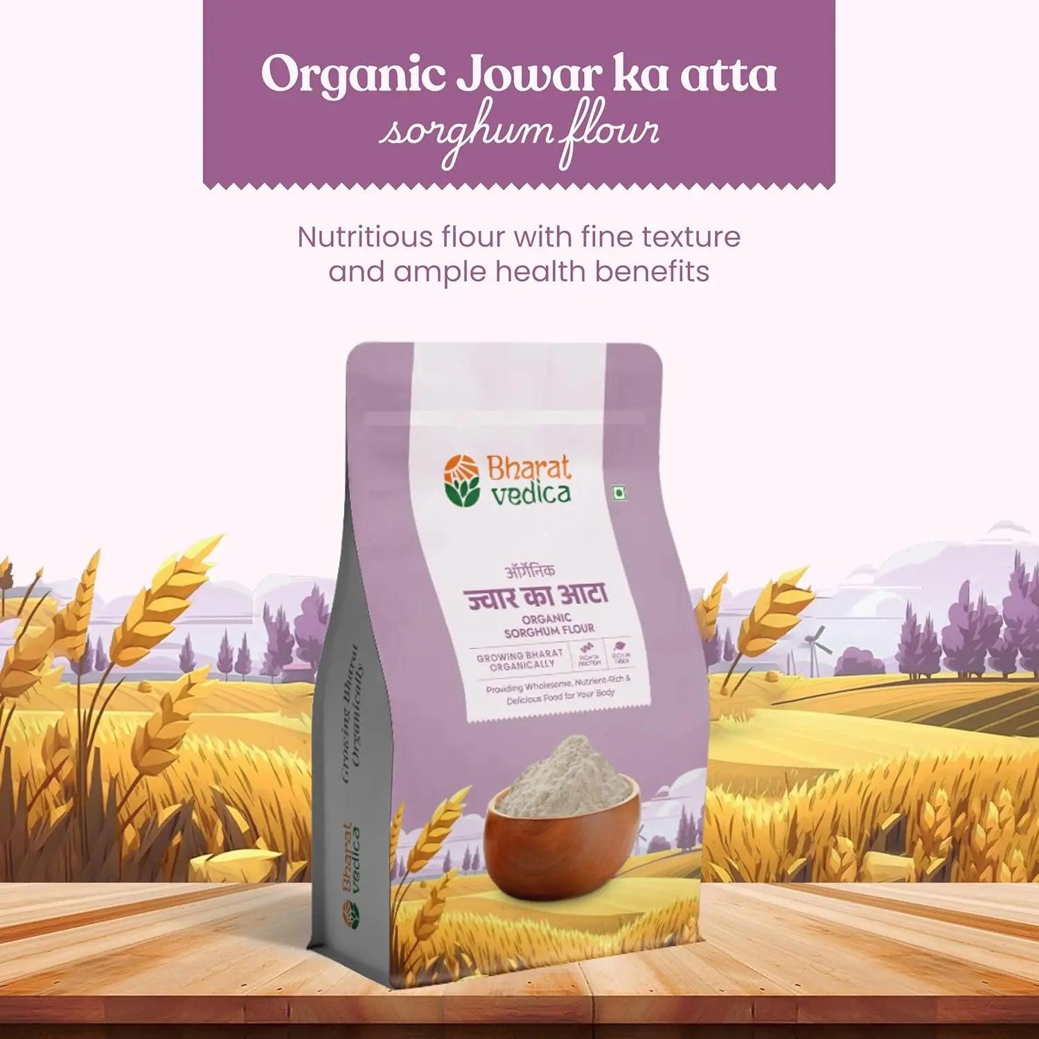 Bharat Vedica Organic Sorghum Flour - Organic Jowar ka Atta - Distacart