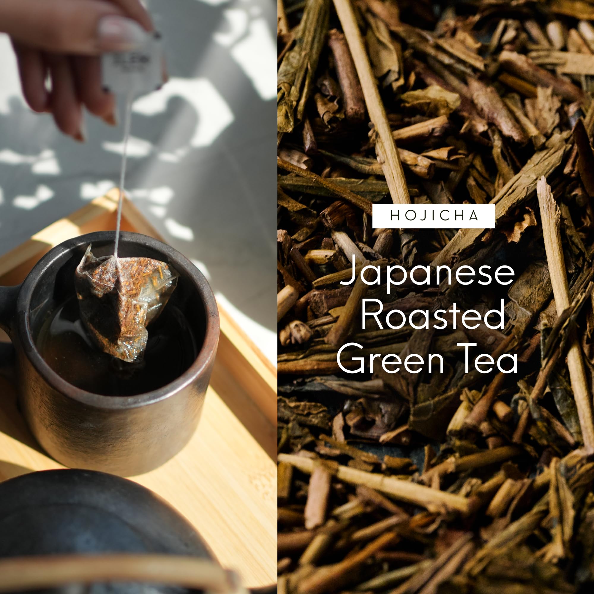 ILEM JAPAN Hojicha Tea Bags, Organic Roasted Japanese Green Tea, Low Caffeine, Toasty Nutty Flavor, 15 Tea Bags | 30g