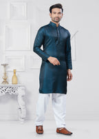 Joban Fashion Men's Jacquard Silk Rama Printed Kurta Pyjama set