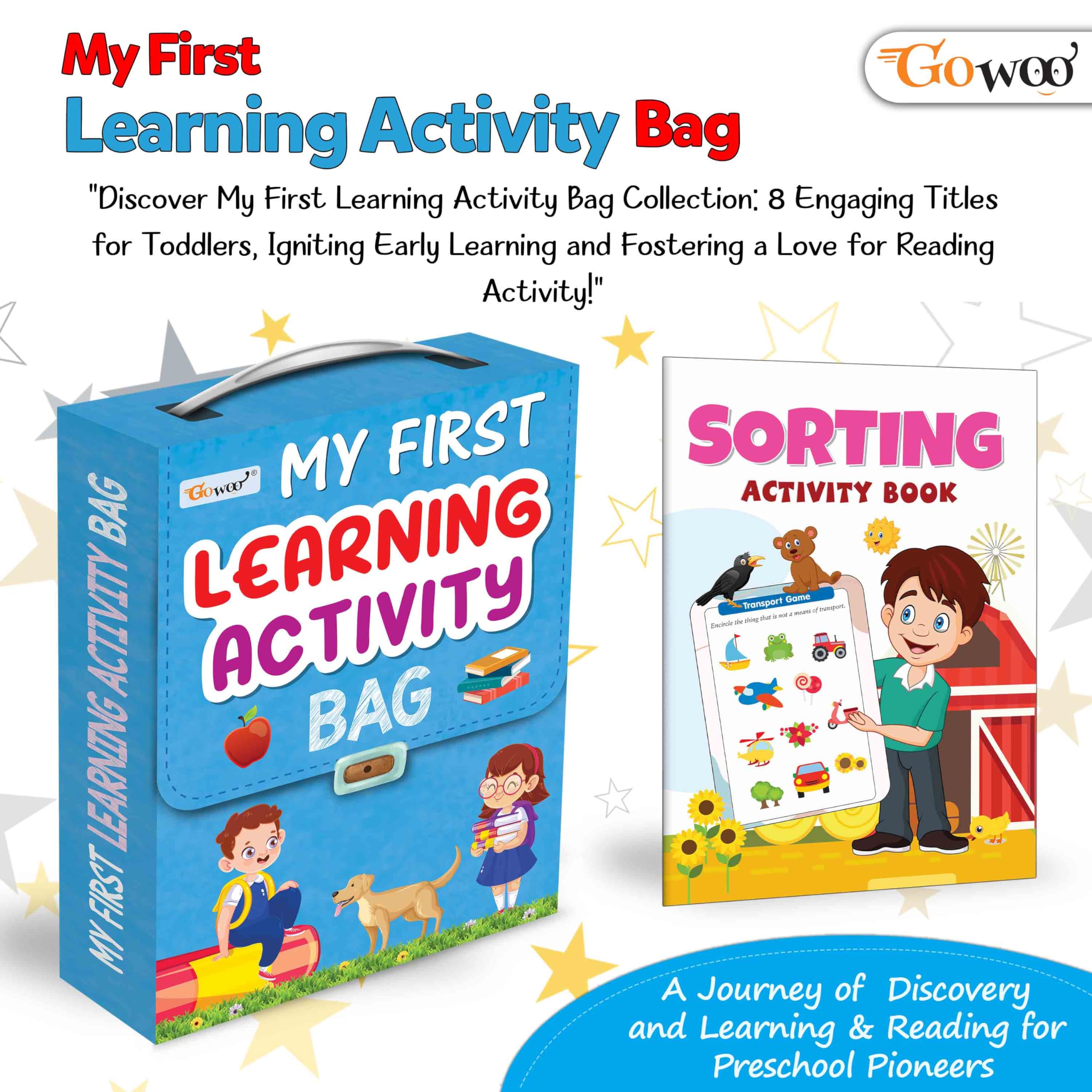 My First Learning Activity Bag : Educational activity books, Activity Bag for early learners, Kid's activity bag set-Ages 3-12, Mazes, Small Letters, Capital Letter and more | Activity Books