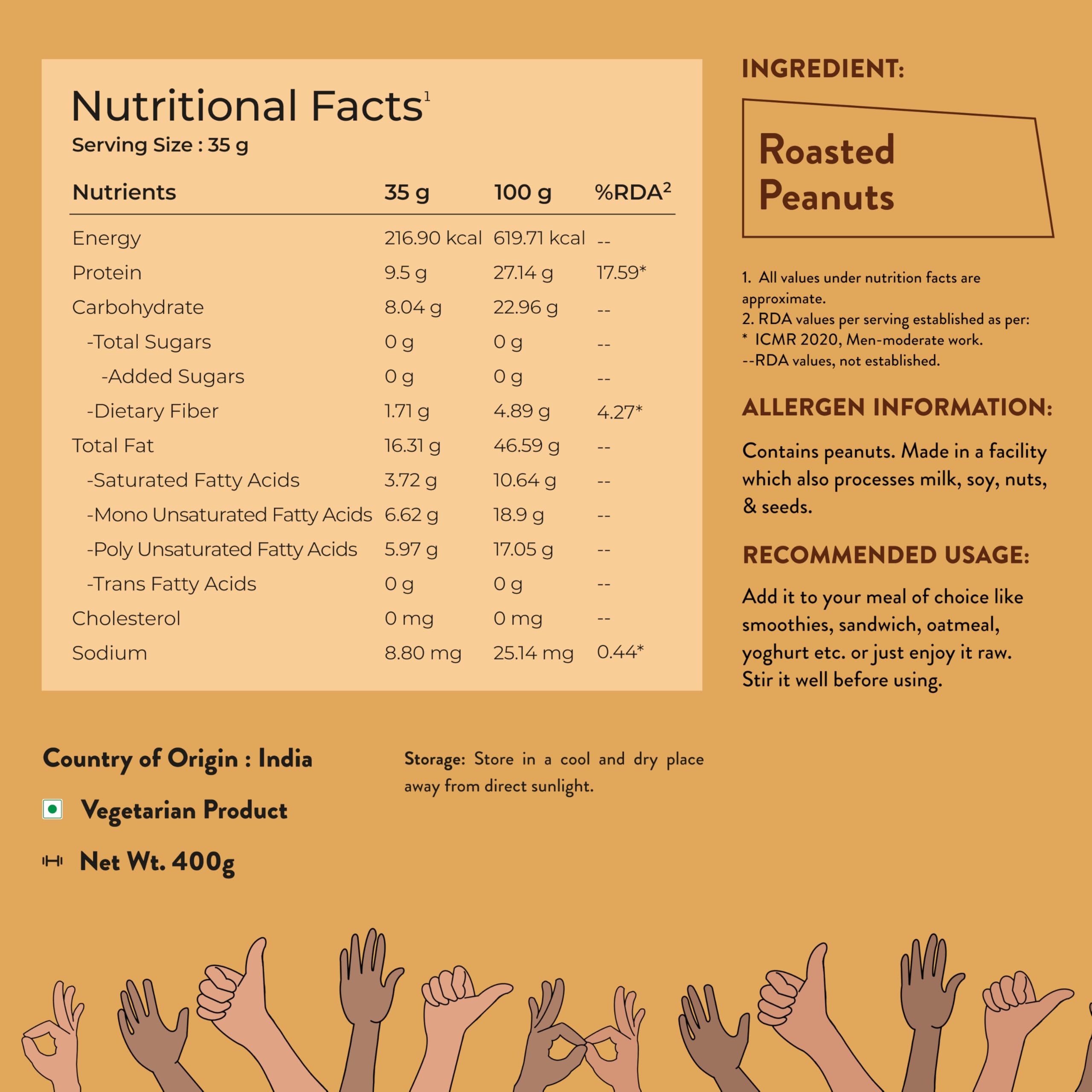 Nutrabay Unsweetened Peanut Butter (Creamy)