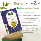 Kokila Indigo Powder 100% Naturals & Organic Hair Coloring, Protects Hair From Damage