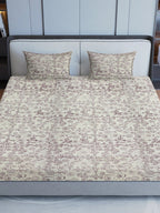 Sangria Maroon & Grey Ethnic Motif Printed 200TC Pure Cotton King Bedsheet Set
