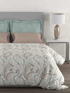 MYTRIDENT Green White Ethnic Motifs Cotton 144 TC Queen Bedsheet With 2 Pillow Covers - Distacart
