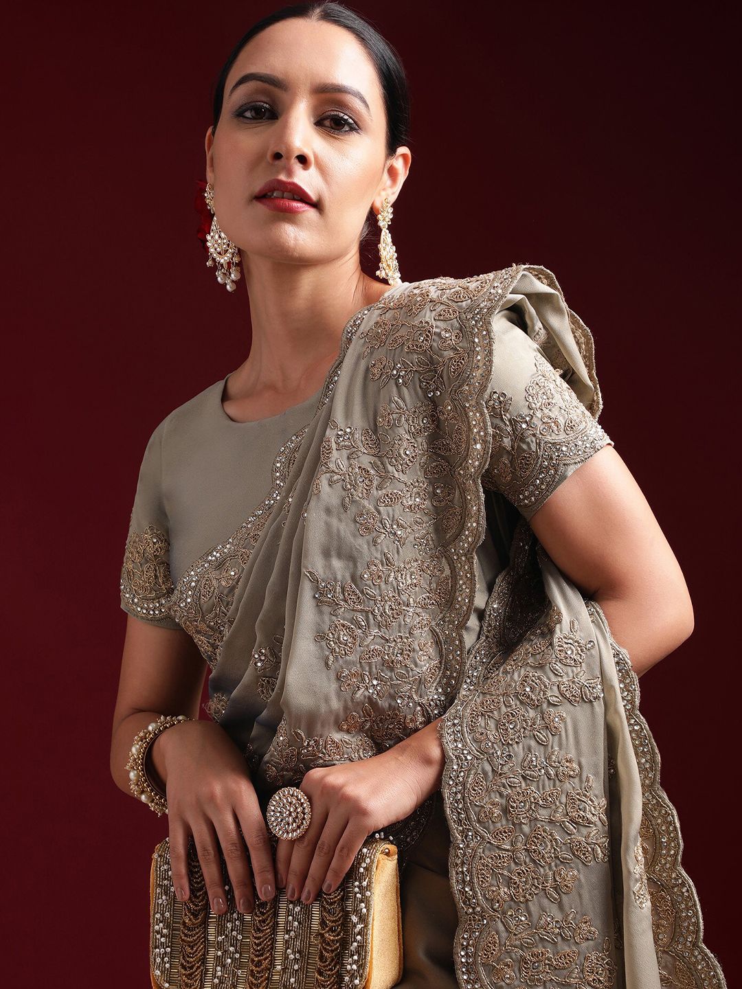 kasee Embellished Embroidered Pure Silk Saree
