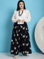 TAG 7 Printed Pure Cotton Flared Palazzo
