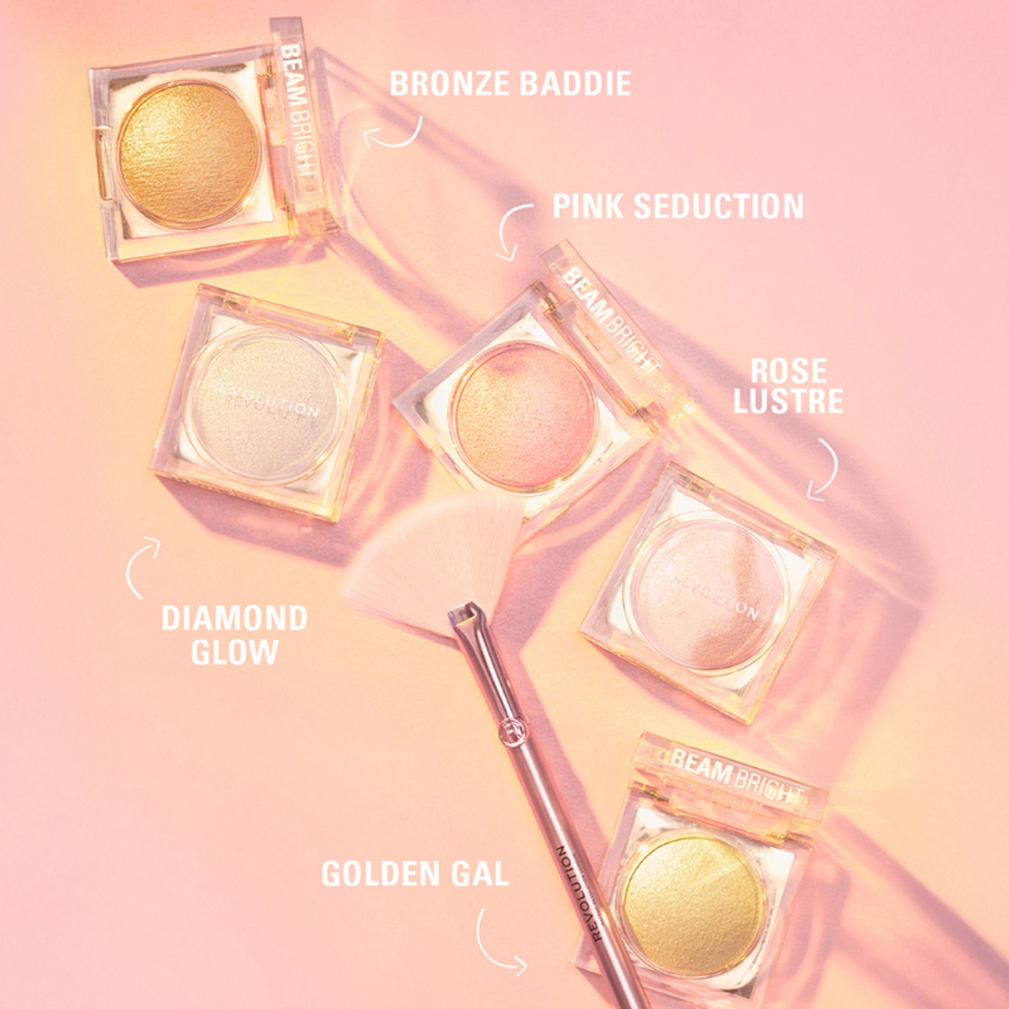 Makeup Revolution Beam Bright Highlighter - Rose Lustre - Distacart