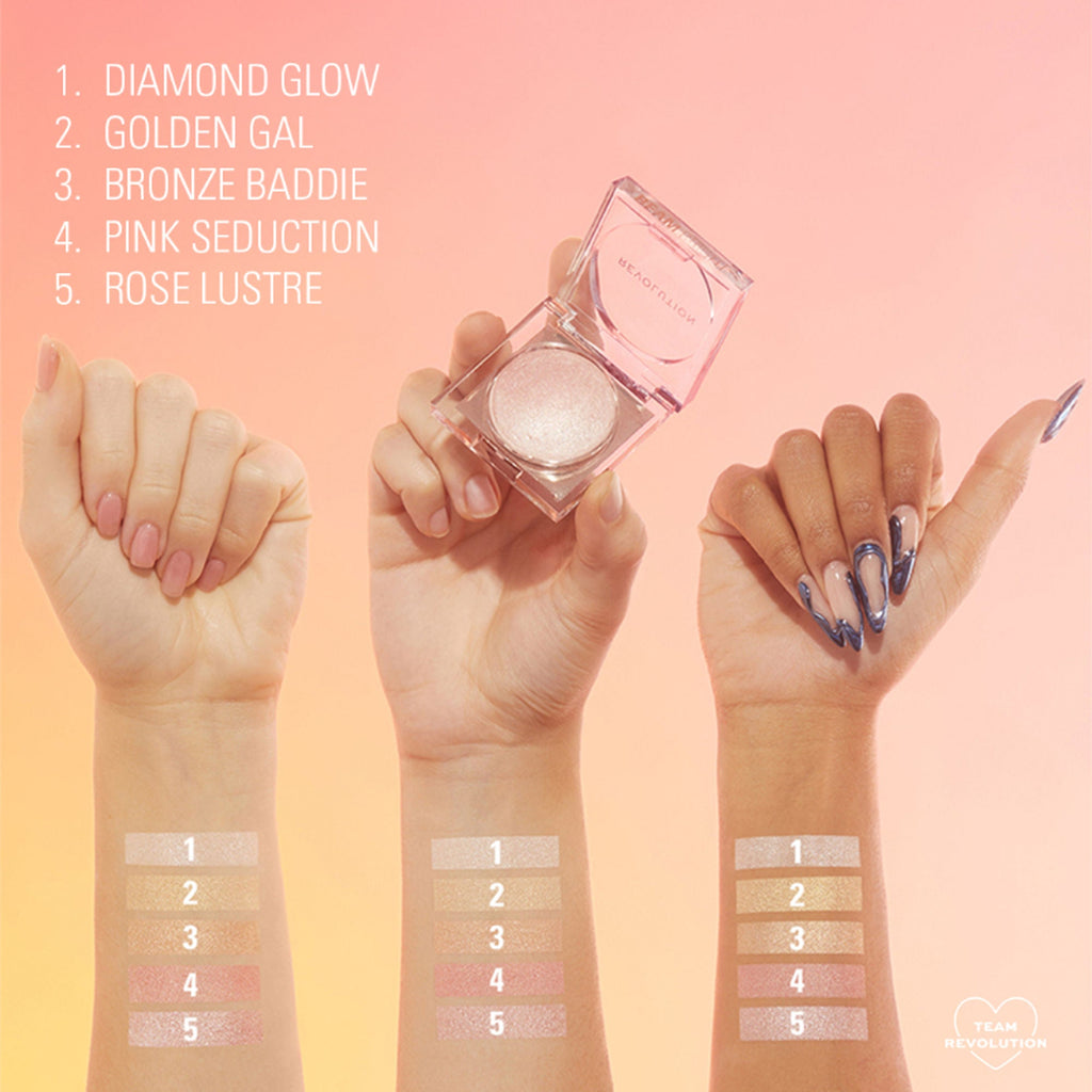 Makeup Revolution Beam Bright Highlighter - Pink Seduction - Distacart