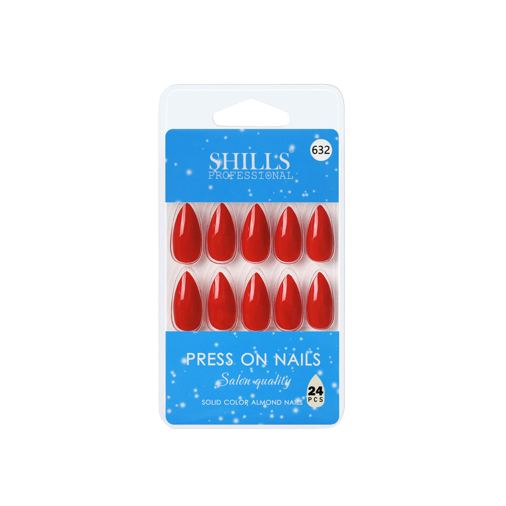 shills professional reusable press on nails almond spn632