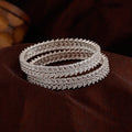 Estele Rhodium Plated Stunning White American Diamonds Enhanced 2:8 Size Bangles for Women - Distacart