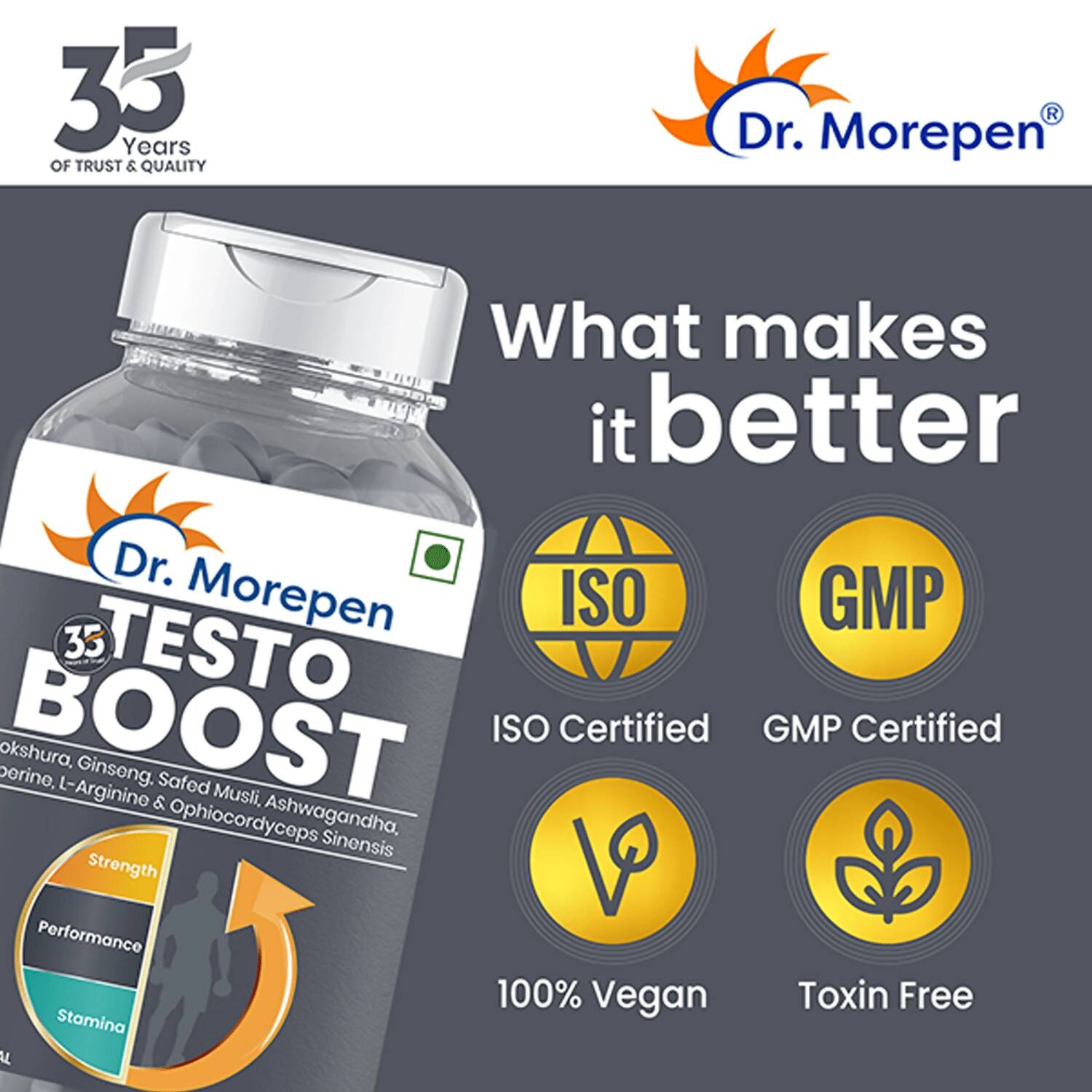 Dr. Morepen S J Capsules and Testosterone Booster Tablets Combo - Distacart
