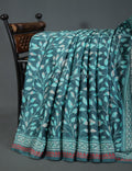 Peacock Blueish With Jaal Design Semi Crepe Silk Saree By Gayathri Reddy Designer Studio