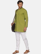 Sethukrishna Men Green Pure Cotton Kurta with Pyjamas - Distacart