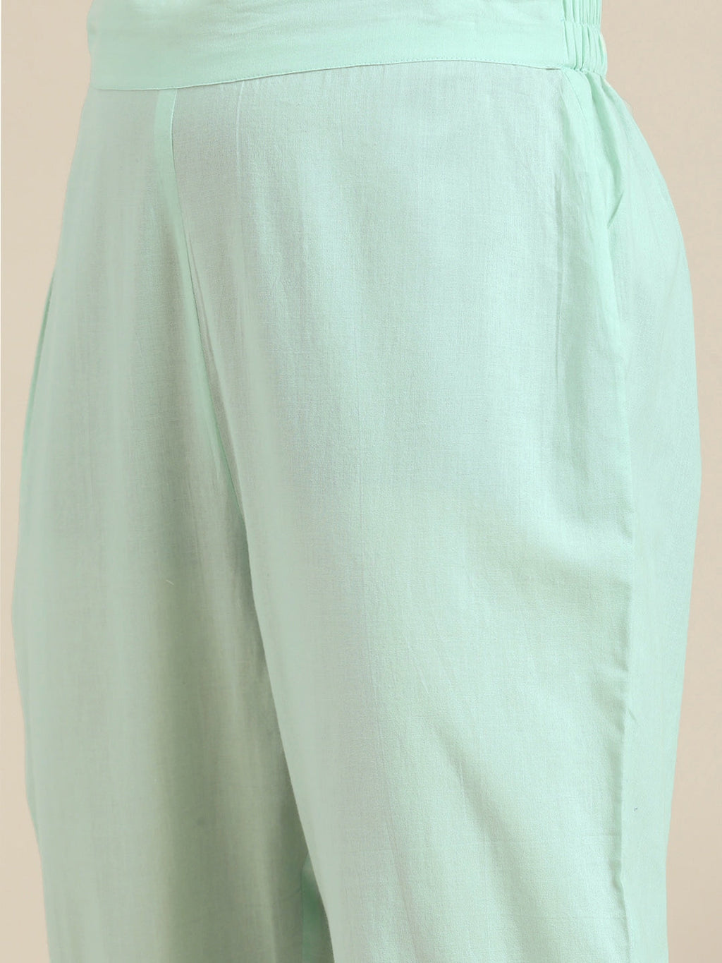 Sangria Women Turquoise Blue Floral Embroidered Kurta with Palazzos