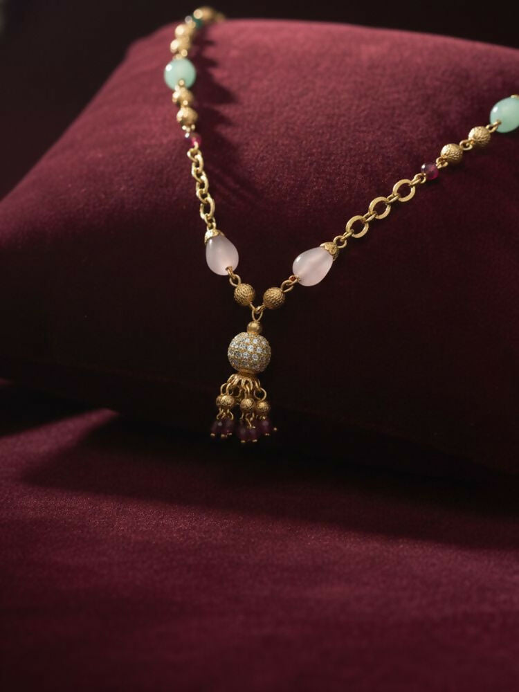 NVR Women Gold Plated Multicolour chain - Distacart