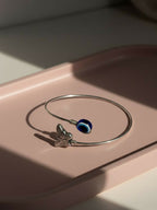 NVR Women Rhodium Plated Evil Eye Kada Bracelet - Distacart