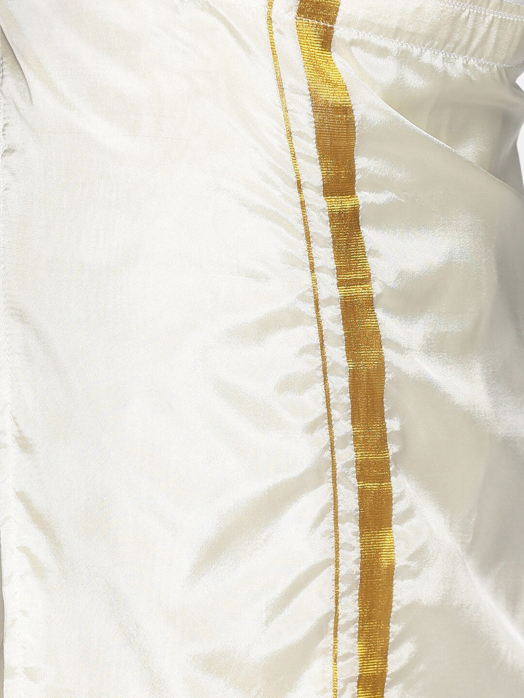 Sethukrishna Boys Cream-Coloured & Gold-Coloured Shirt with Dhoti