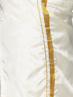 Sethukrishna Boys Cream-Coloured & Gold-Coloured Shirt with Dhoti