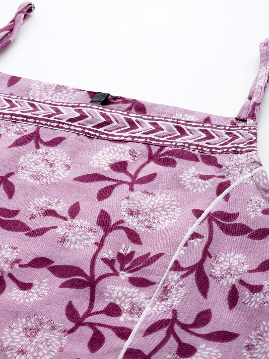 HERE&NOW Women Floral Printed Regular Pure Cotton Kurta with Palazzos & Dupatta