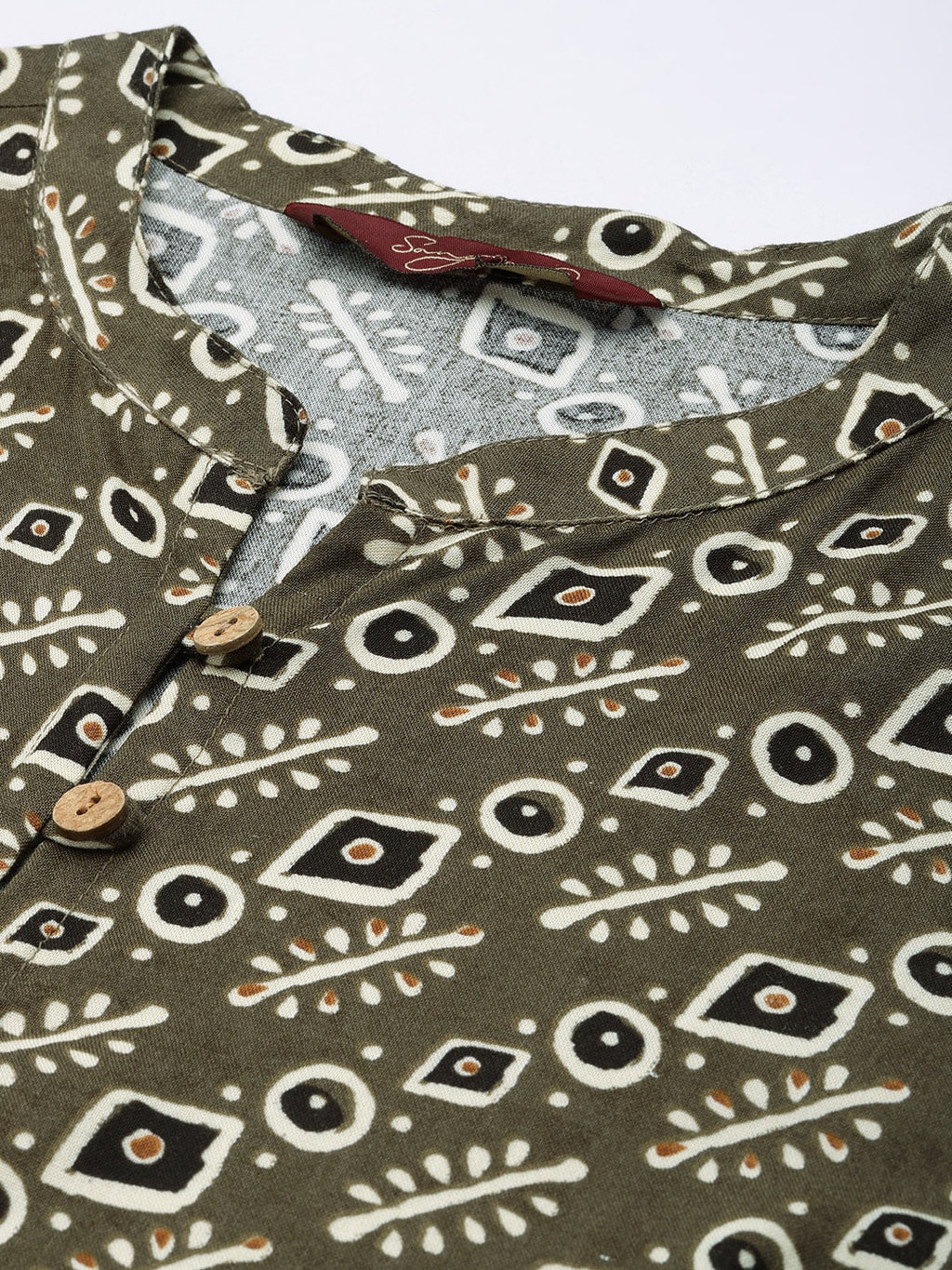 Sangria Women Ethnic Motifs Printed Mandarin Collar Anarkali Kurta