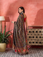 InWeave Red Strappy Kurta Set Black Patola Dupatta