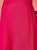 InWeave Fuchsia Strappy Kurta Set Green Patola Dupatta - Distacart