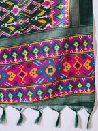 InWeave Fuchsia Strappy Kurta Set Green Patola Dupatta - Distacart
