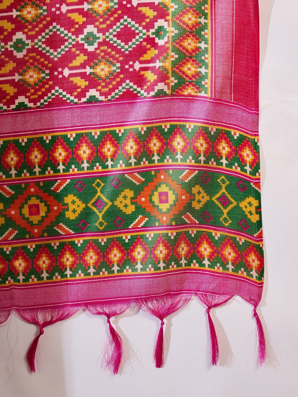 InWeave Ink Blue Strappy Kurta Set Pink Patola Dupatta