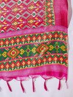 InWeave White Strappy Kurta Set Pink Patola Dupatta - Distacart