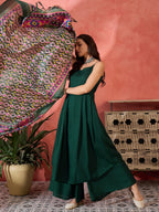 InWeave Green Strappy Kurta Set Green Patola Dupatta - Distacart