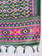 InWeave Green Strappy Kurta Set Green Patola Dupatta - Distacart