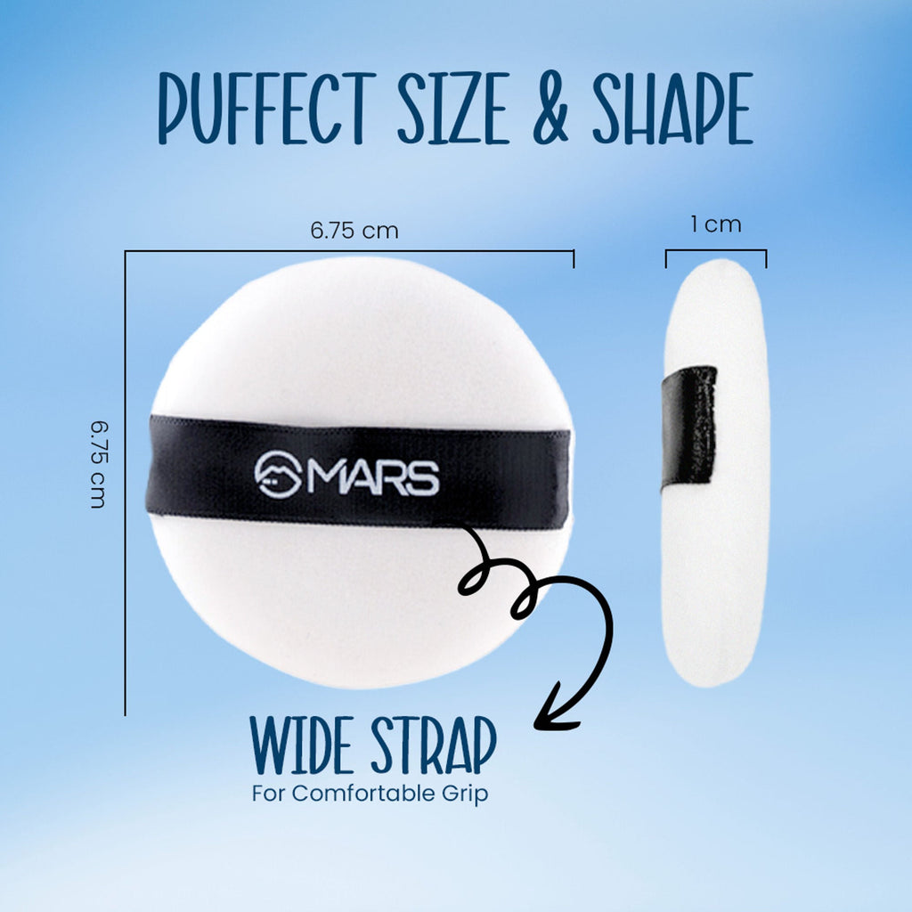 MARS Cosmetics Puffect Powder Puff with Strap - Pack of 2 - Distacart
