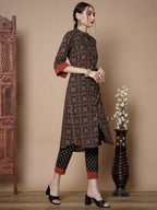 Myshka Women's Muli A-Line Kurta & Trousers With Dupatta