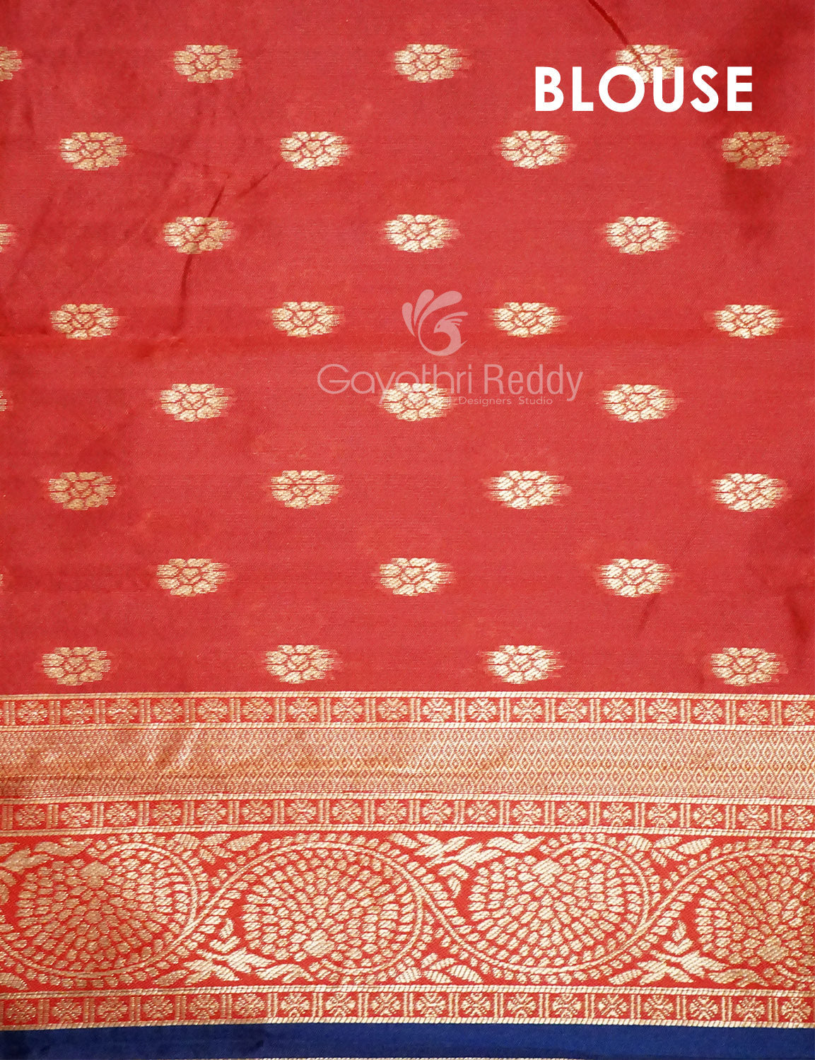 Shades of Navy Blue Floral Designbanaras Semi Silk Saree By Gayathri Reddy Designer Studio