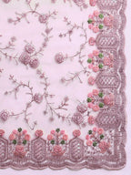kasee Floral Embroidered Zari Net Saree - Distacart