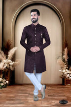 Joban Fashion Men's Wine TR Kurta with Pyjama